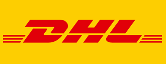 DHL logo with red text on yellow background