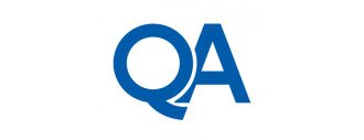 QA logo in blue
