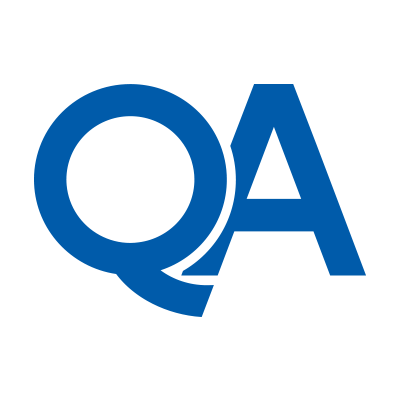 QA logo in blue